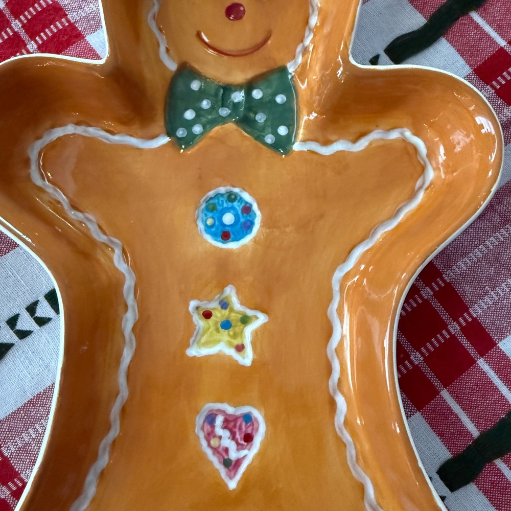 Vintage Home interiors Gingerbread Man Ceramic Platter - Picture 2 of 7